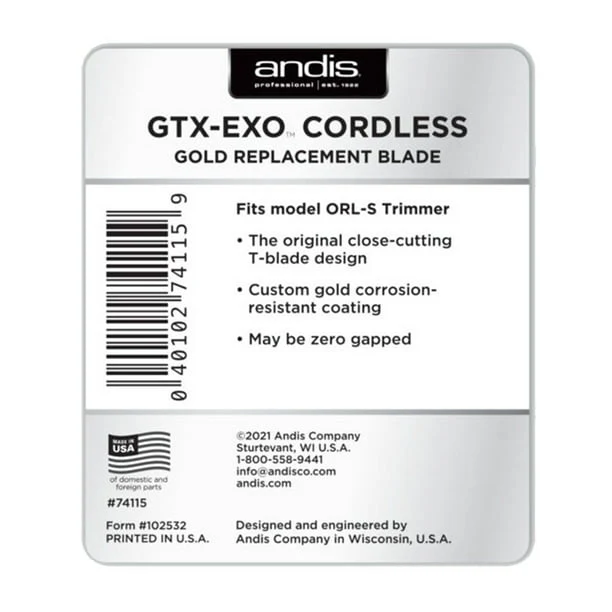 Andis Gtx-EXO Cordless Gold Replacement Blade - Image 2