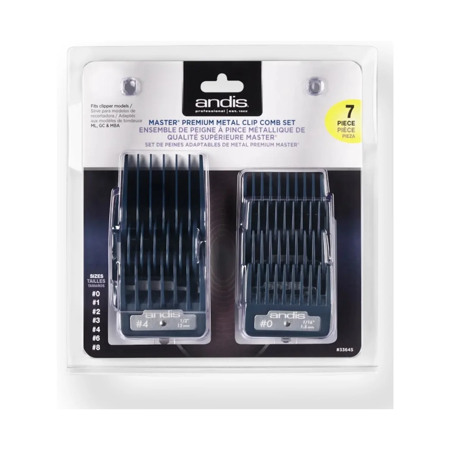 Andis Master Premium Metal Clipper Guards set