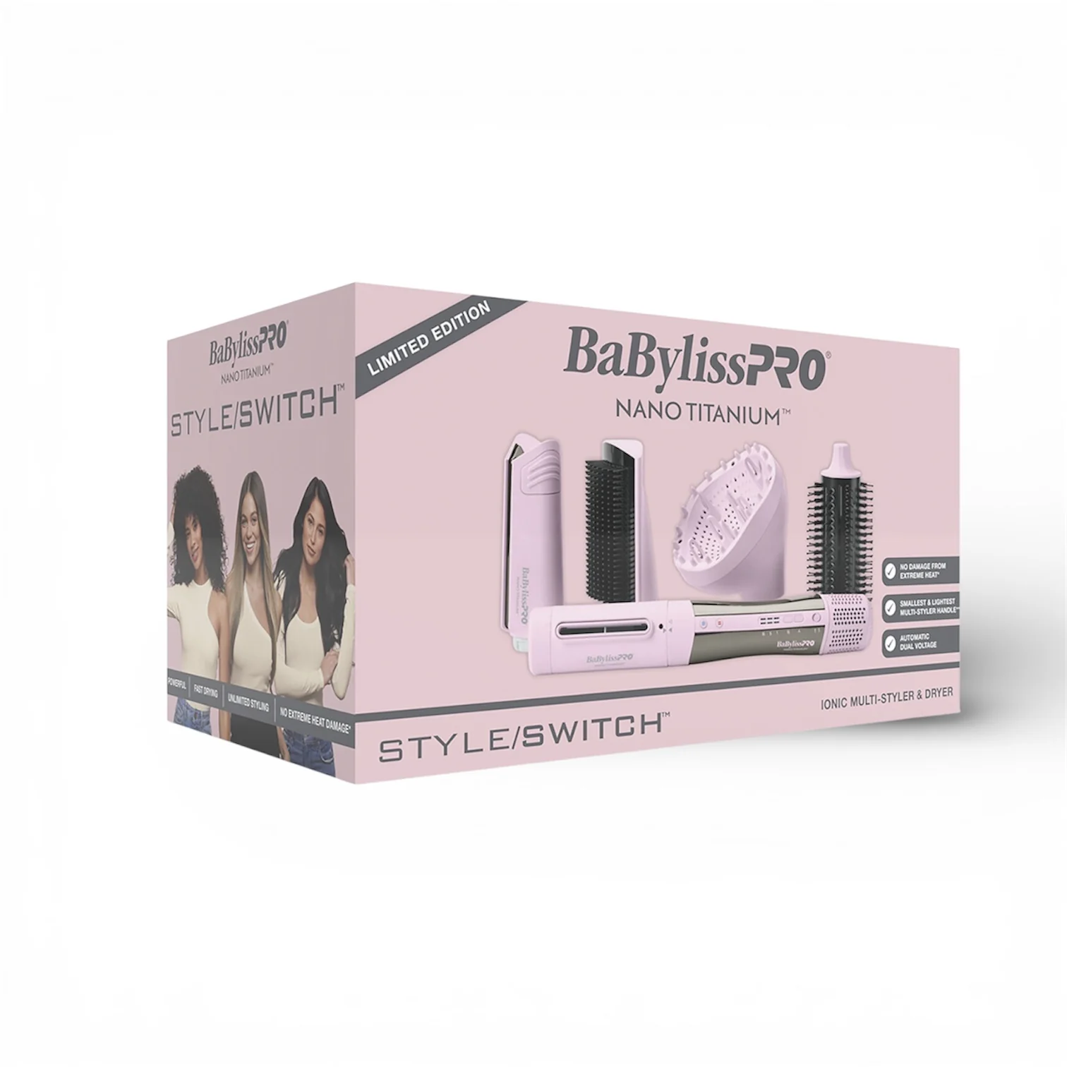 BaBylissPRO® Nano Titanium™ Limited Edition Style/Switch Ionic Multi-Styler & Dryer (Pink) - Image 2