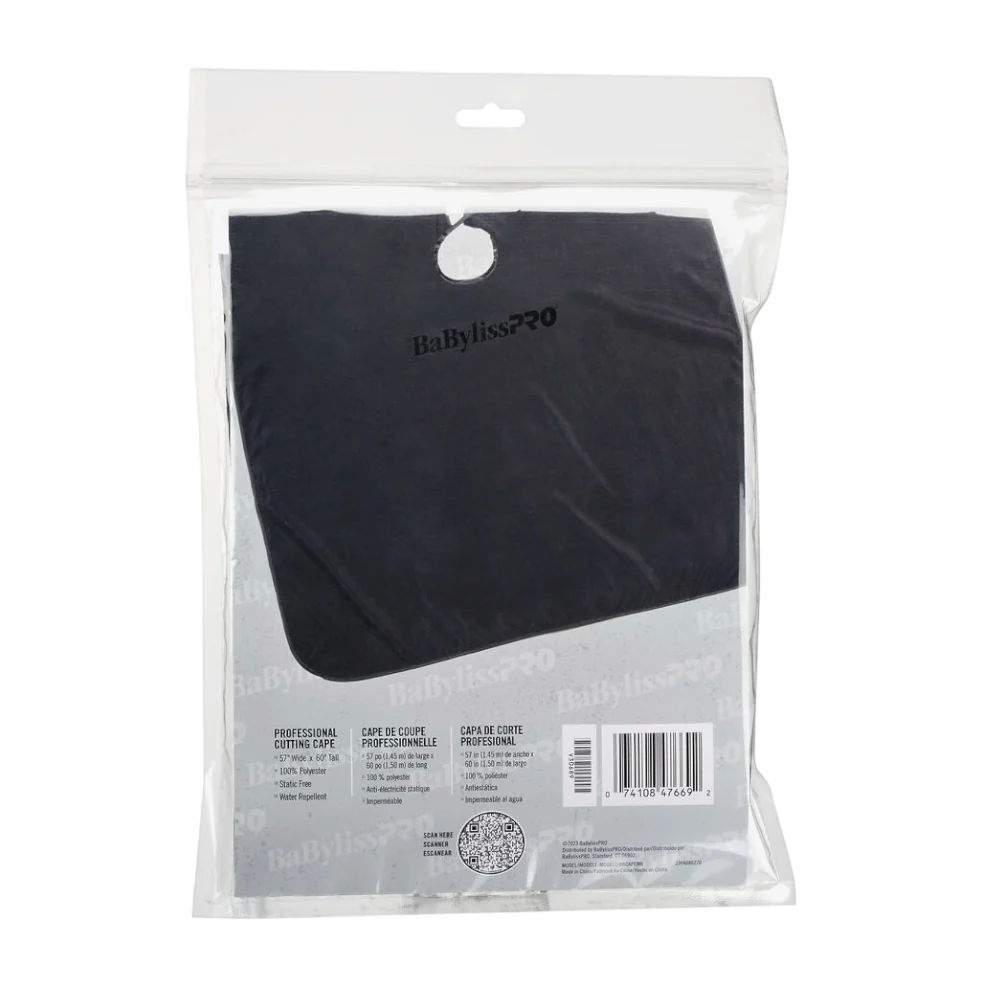 BaBylissPRO Black Barber Cape - Image 3