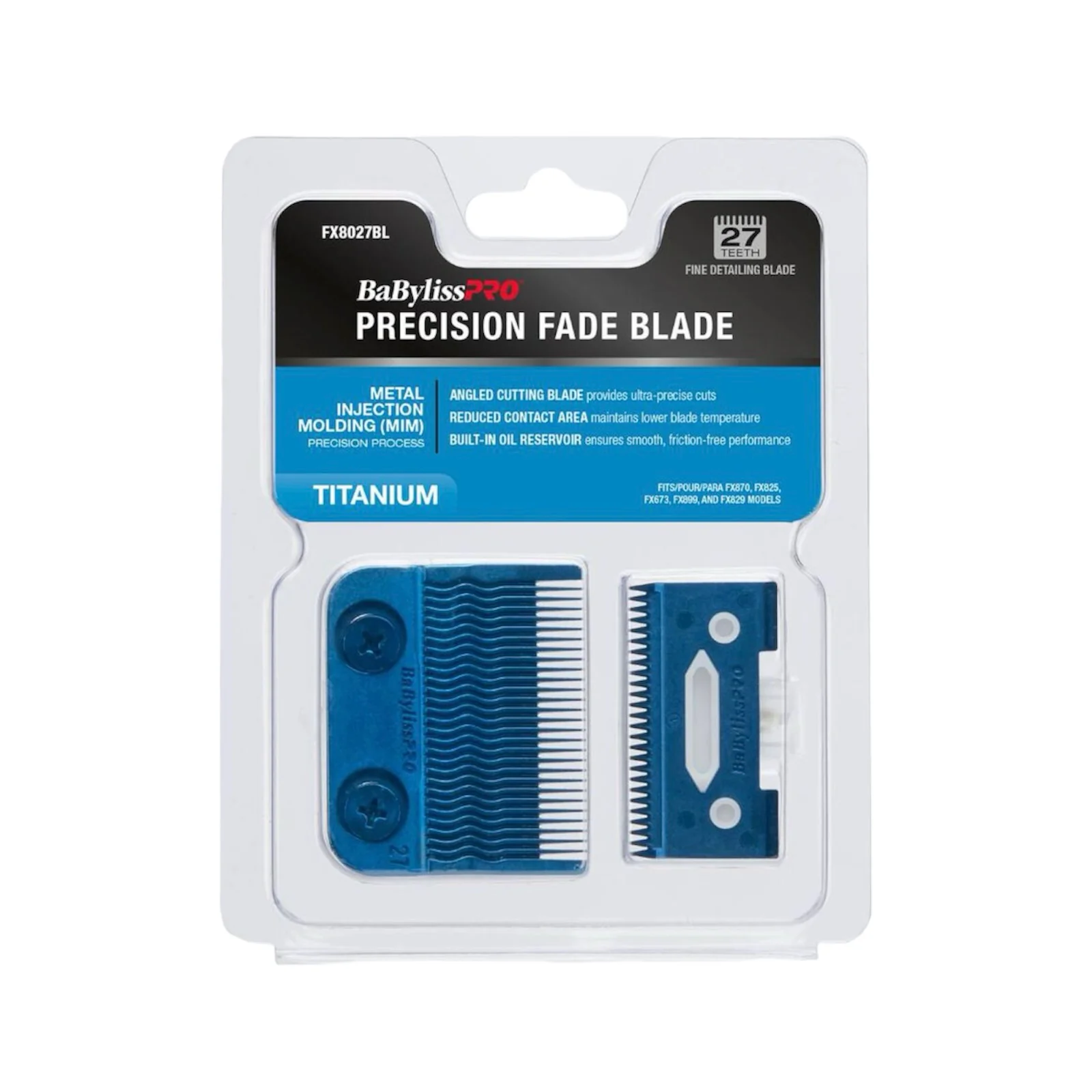 BabylissPro Blue Titanium Metal-Injection Molded Precision Fade Blade - Image 3