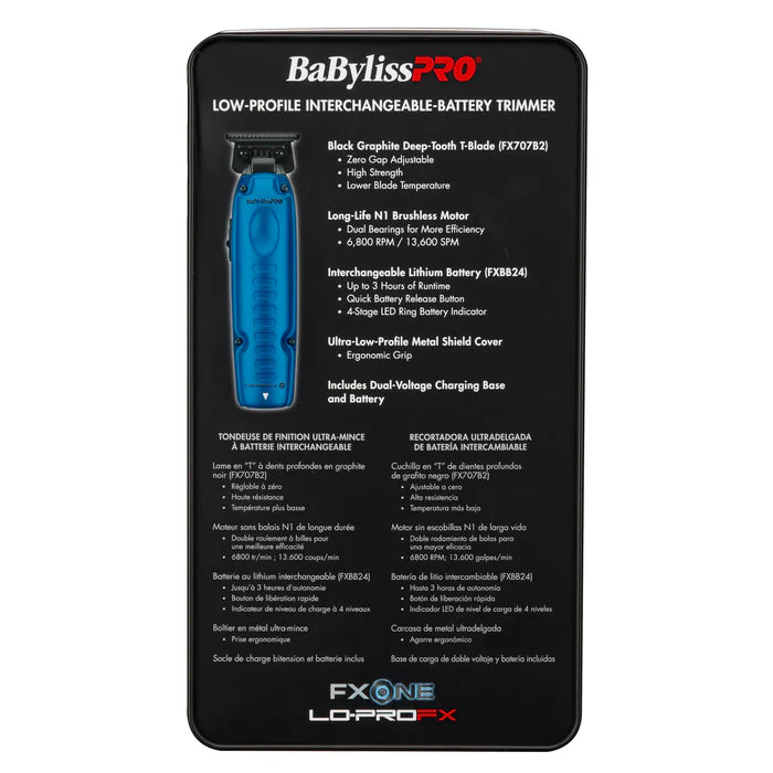 BaBylissPRO FXOne Lo-Pro FX Limited Edition Black & Blue High Performance Low Profile Trimmer - Image 5