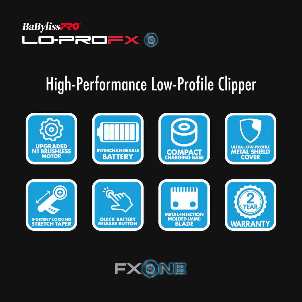BABYLISSPRO FXONE LO-PROFX HIGH PERFORMANCE CLIPPER Gray - Image 5