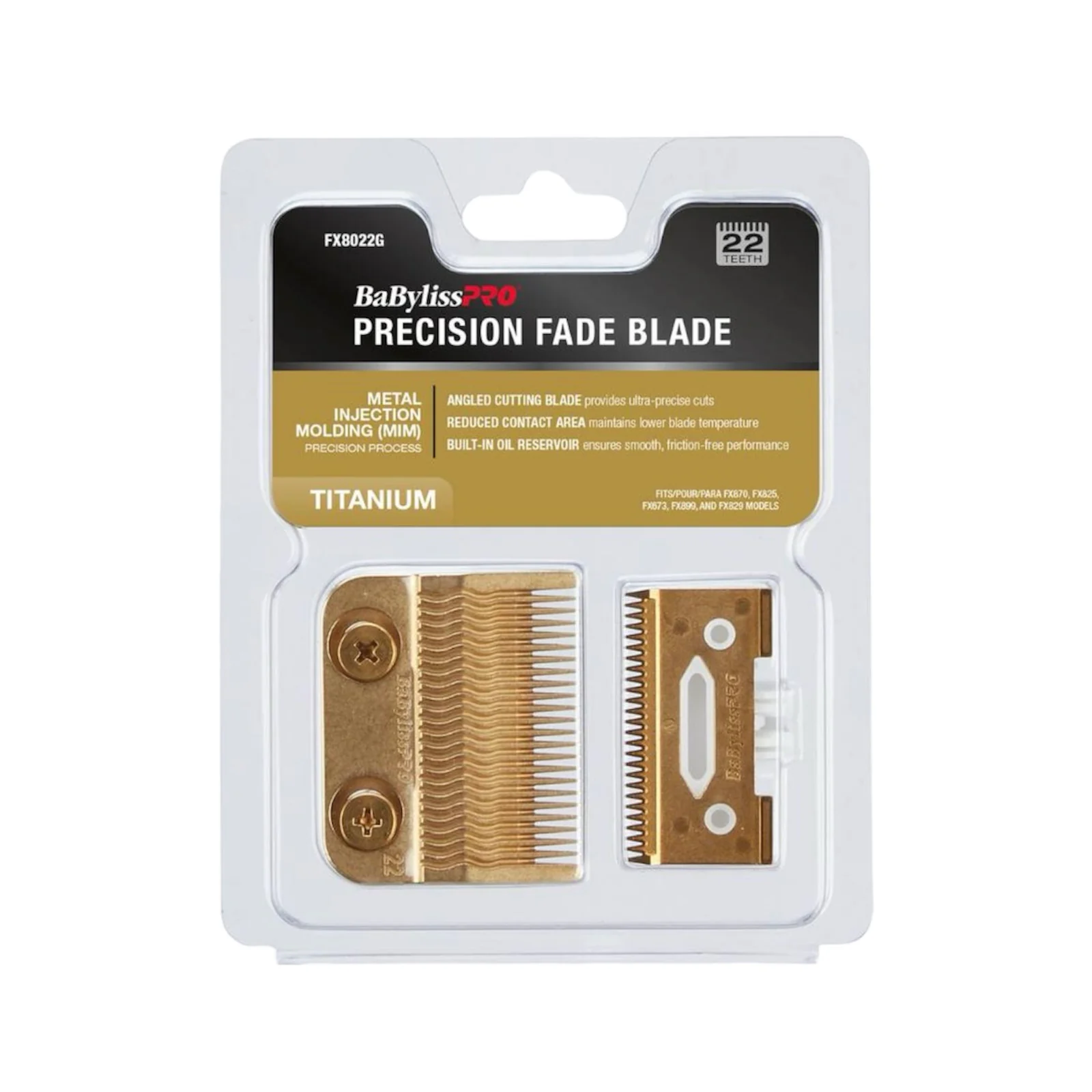 BabylissPro Gold Titanium Metal-Injection Molded Precision Fade Blade - Image 3