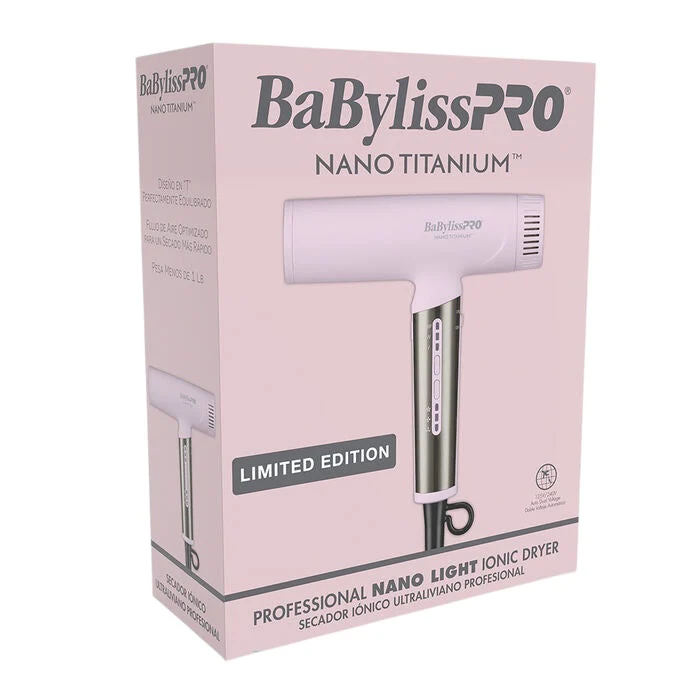 BaBylissPRO Limited Edition Nano Titanium Nano Light Ionic Dryer - Pink - Image 5
