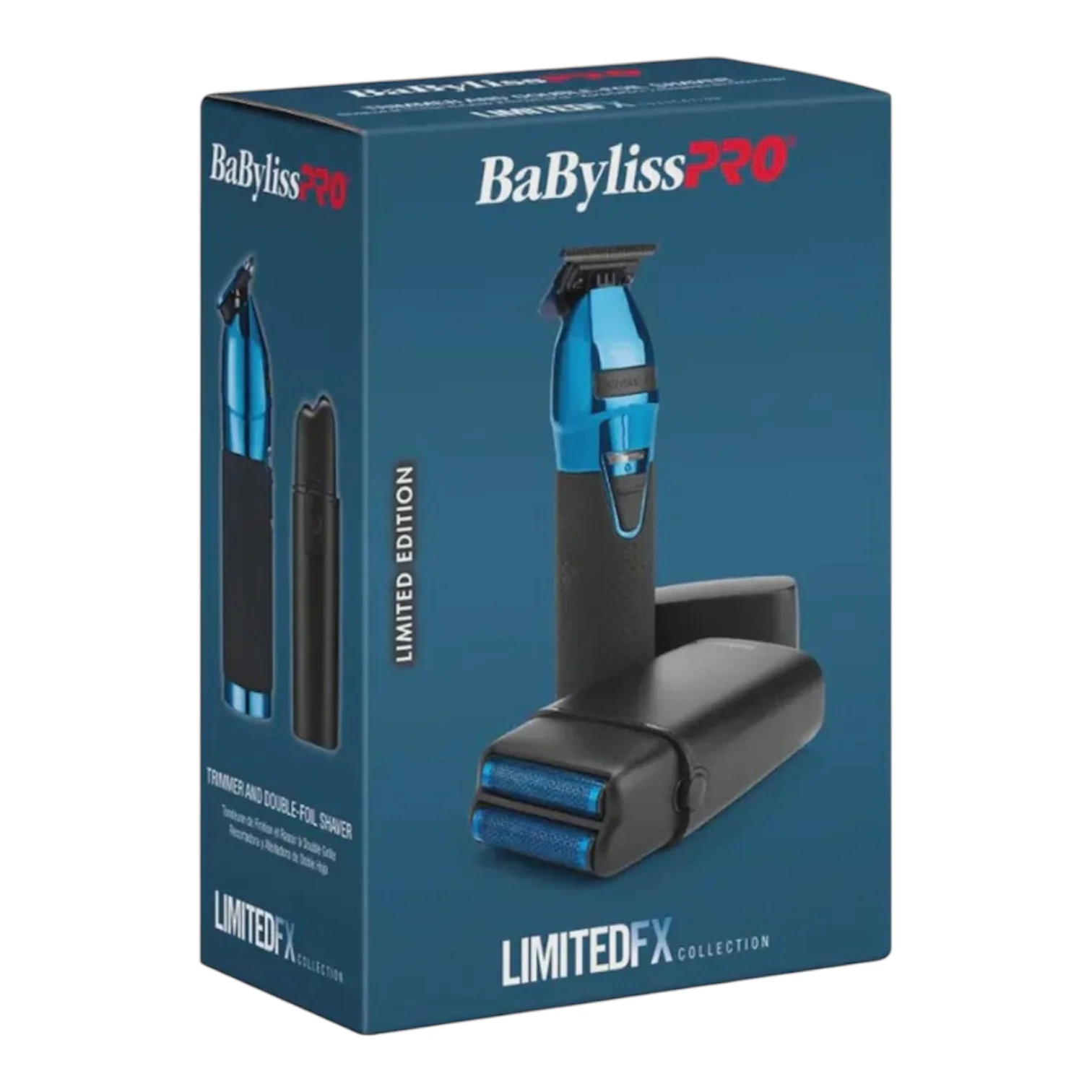 BaBylissPRO LimitedFX Black & Blue Trimmer and Double Foil Shaver Set - Image 3