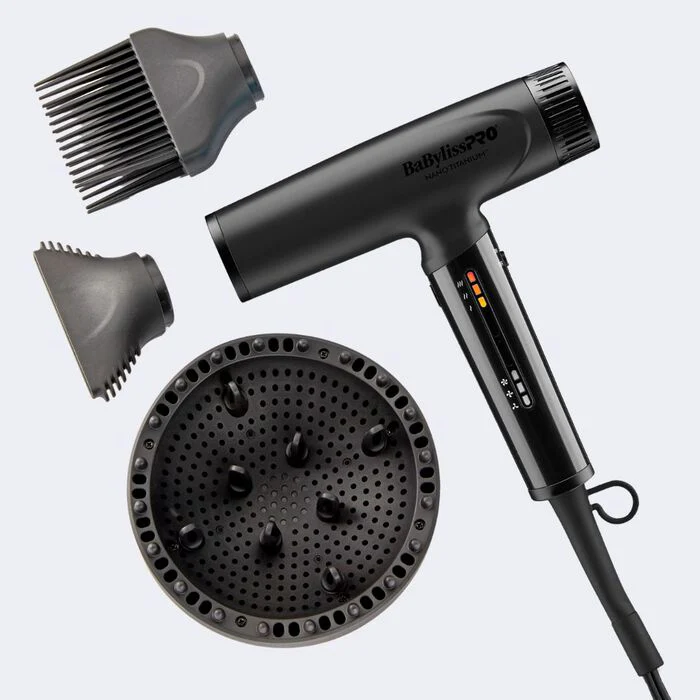 BaBylissPRO Nano Titanium Light Ionic High Speed Hair Dryer - Matte Black - Image 4