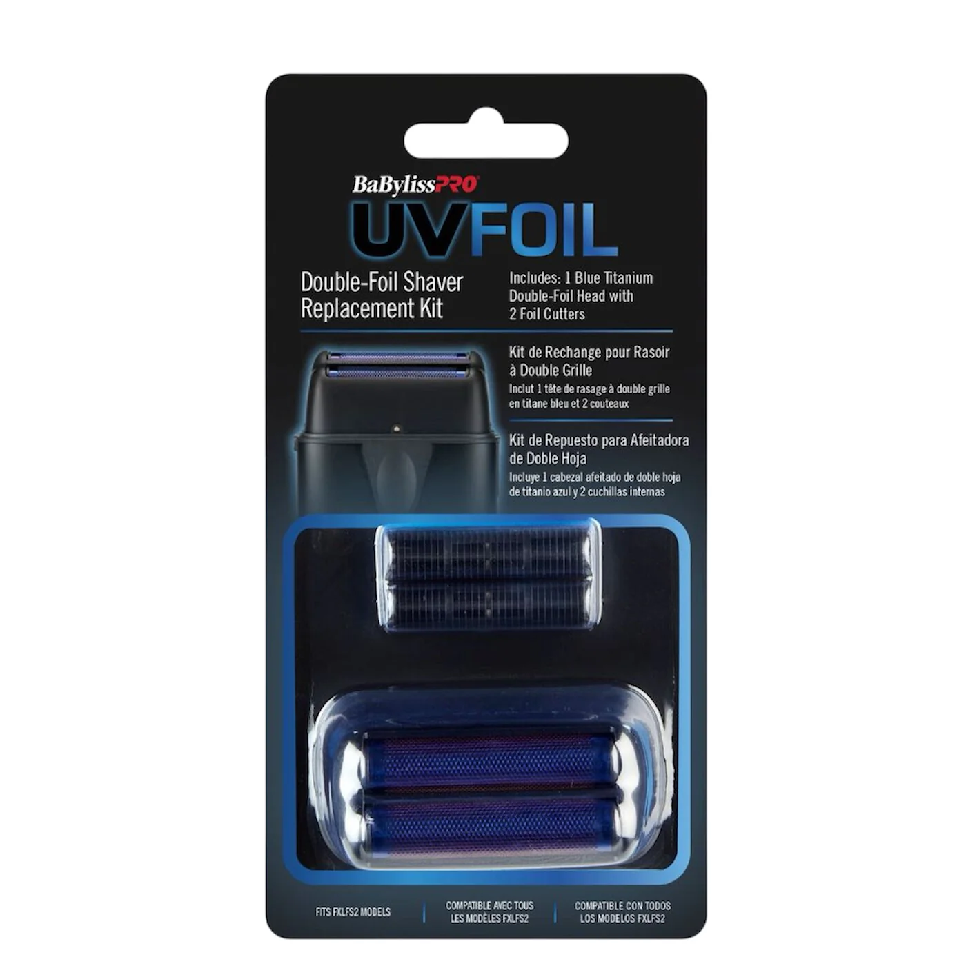 BaBylissPRO Replacement UV Double Foil Shaver Head Black - Image 2