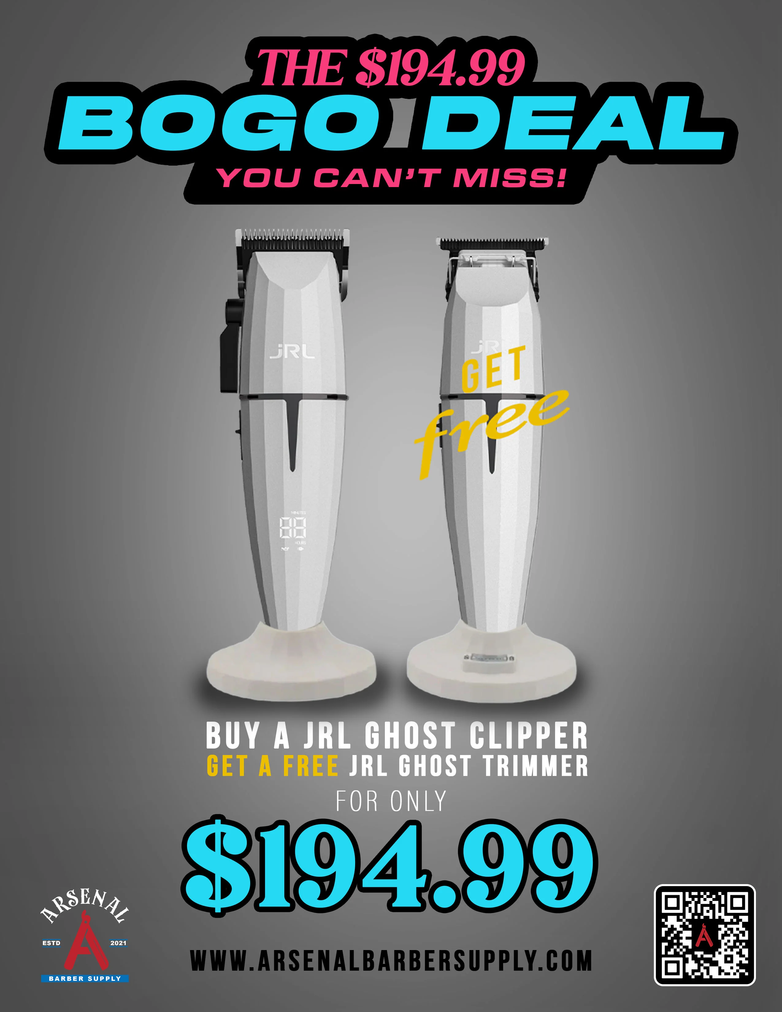 BOGO DEAL! JRL Ghost Onyx Clipper & JRL Ghost Onyx Trimmer