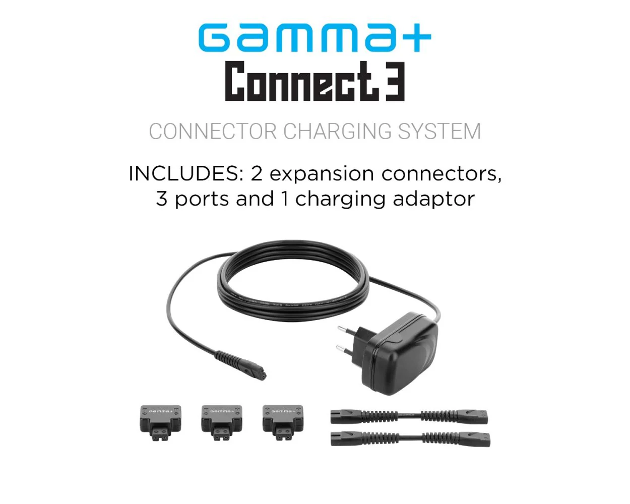 Gamma+ Connect 3 – Barberhood Charging System, 2 Expansion Cords, Adapter - Image 3