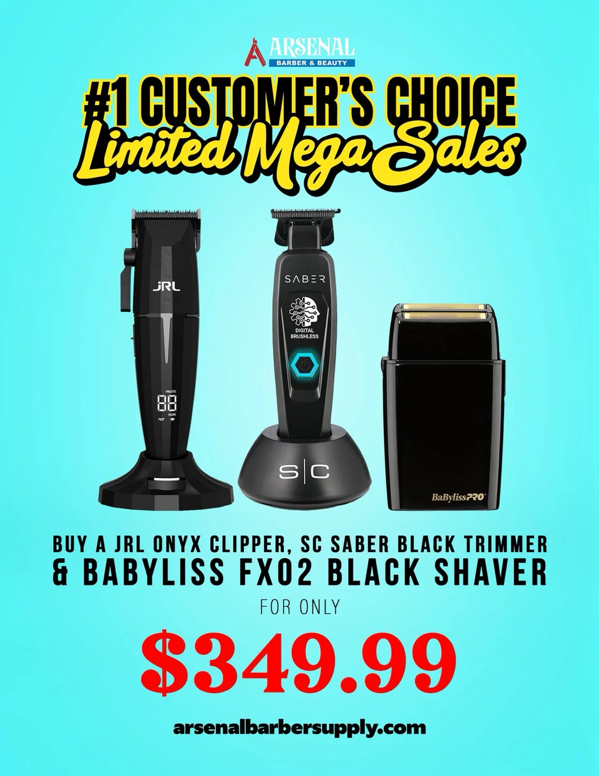 Customers Choice Mega Sale Onyx Clipper, Saber Trimmer and Fx2 Shaver