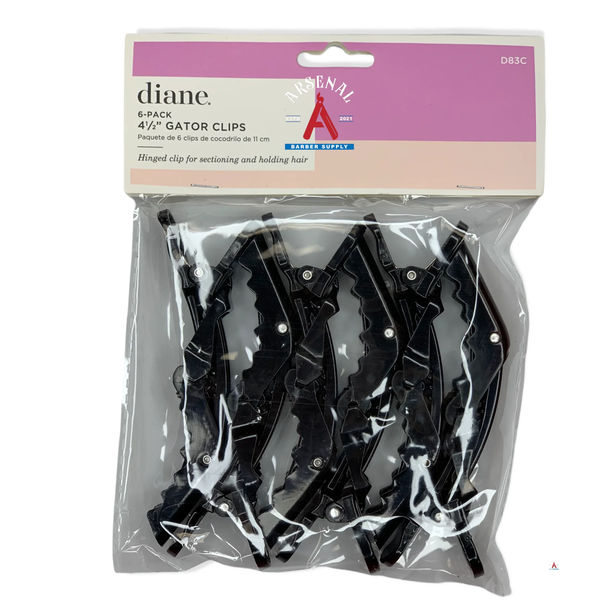 Diane 4.5-inch Gator Clips, 6-Pack