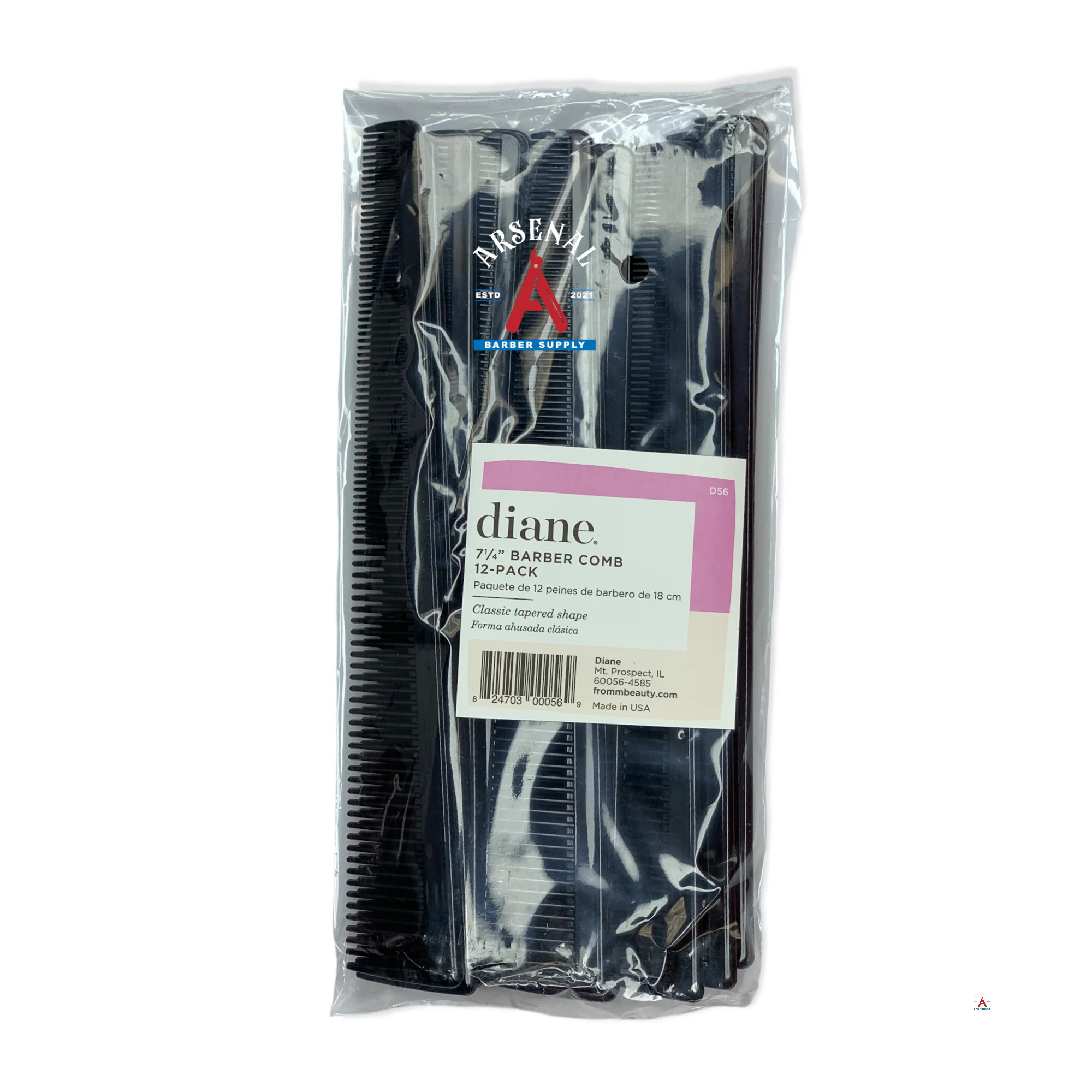 Diane Barber comb 7-1/4 Inch pack of 12