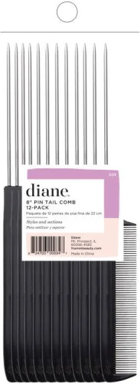 Diane D34 8” Pin Tail Comb set (12pk)