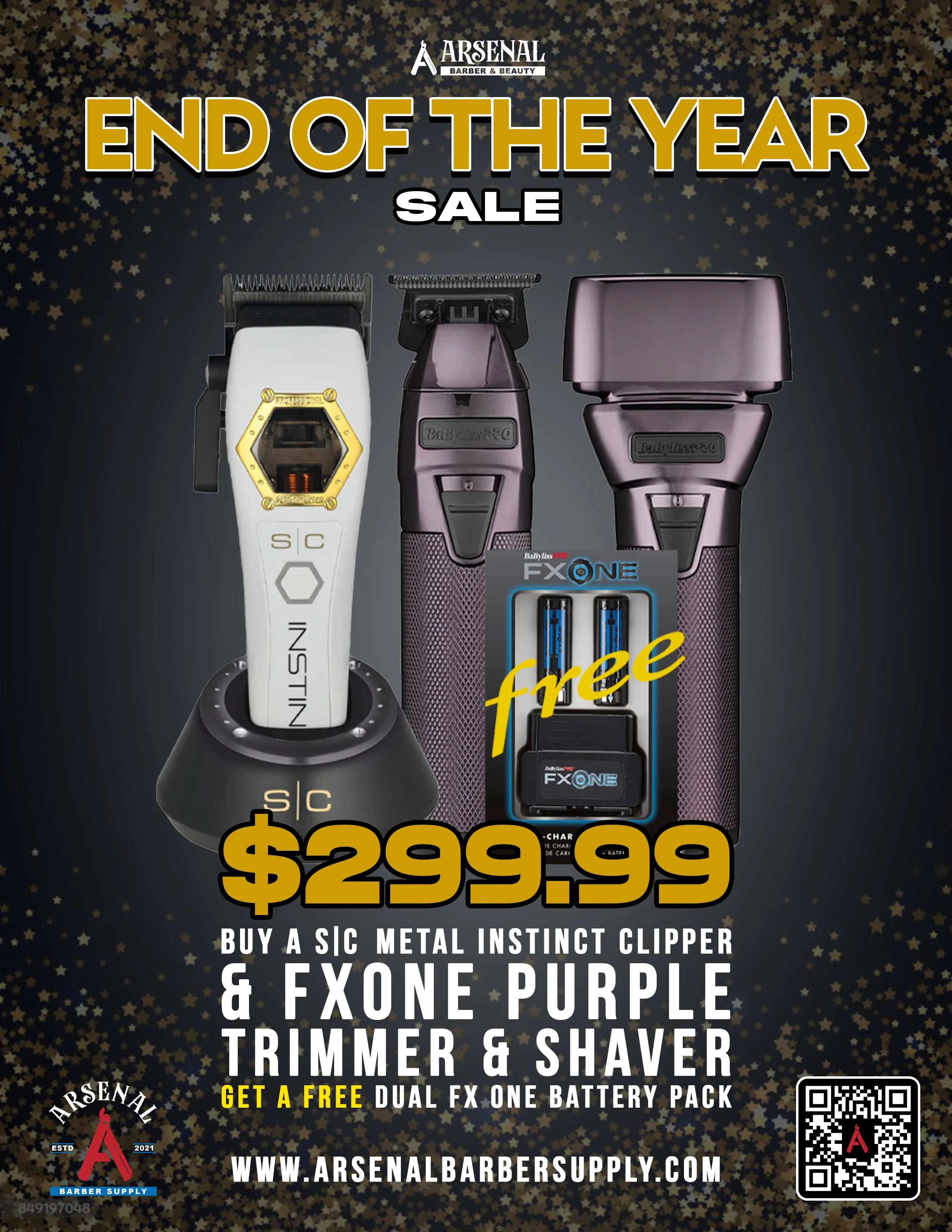 END OF THE YEAR LIMITED SALE!🎊 Stylecraft Metal Instinct Clipper + Babyliss FxOne Purple Trimmer & Shaver + Free Babyliss FxOne Dual Battery