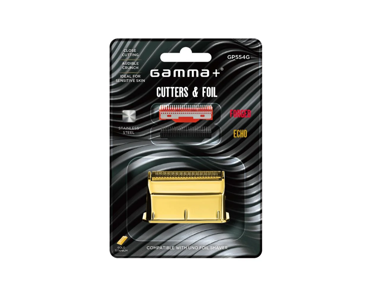 Gamma+ Gold Titanium Single Foil Head with Echo and Forged Cutters for the Uno Shaver