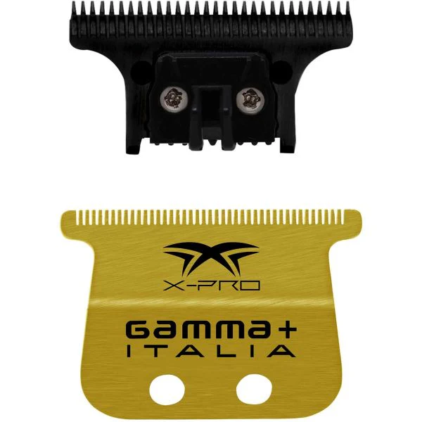 Gamma+ Replacement Fixed Gold Titanium X-Pro Wide Hair Trimmer Blade with DLC The One Cutter Set