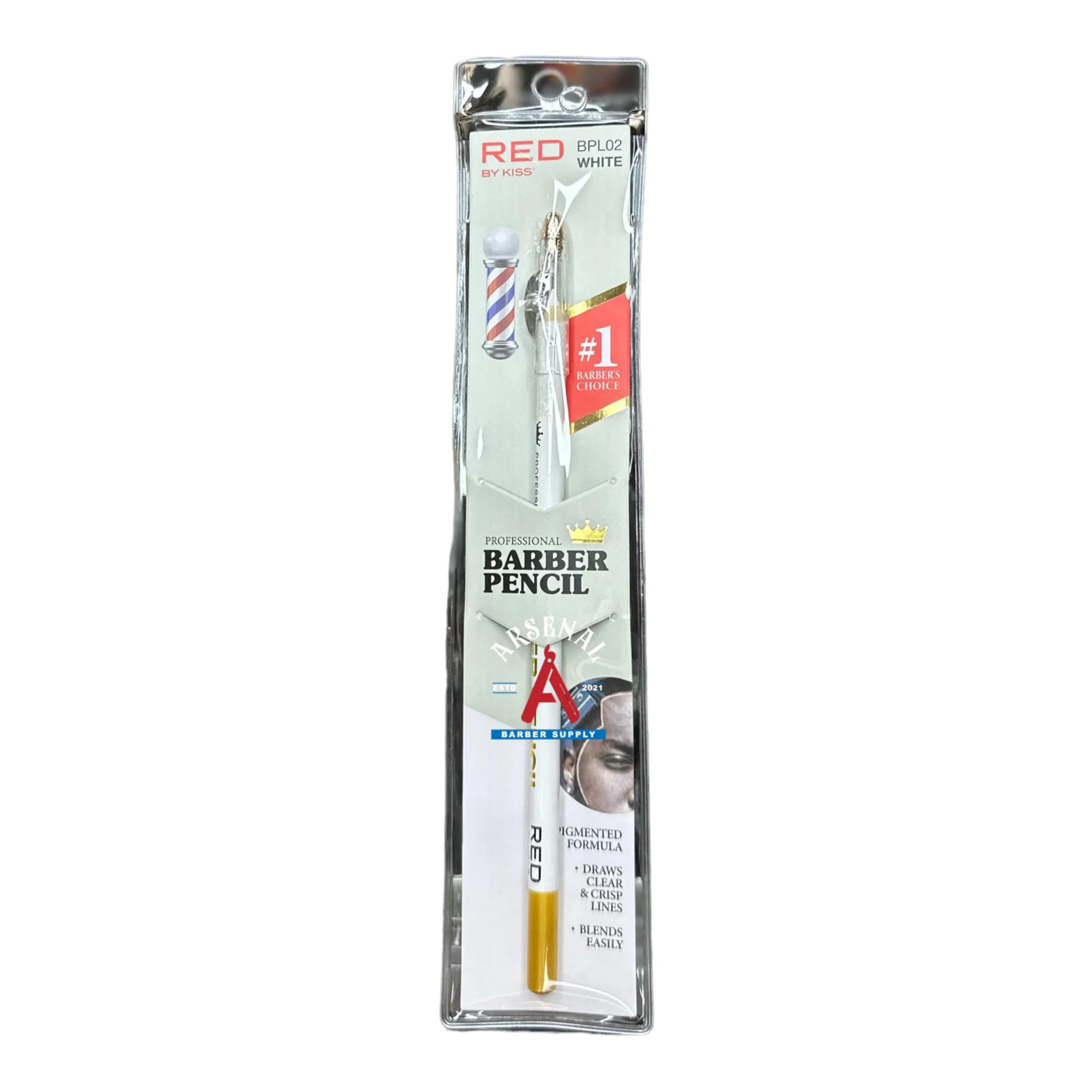 KISS - RED BARBER PENCIL LINER WHITE