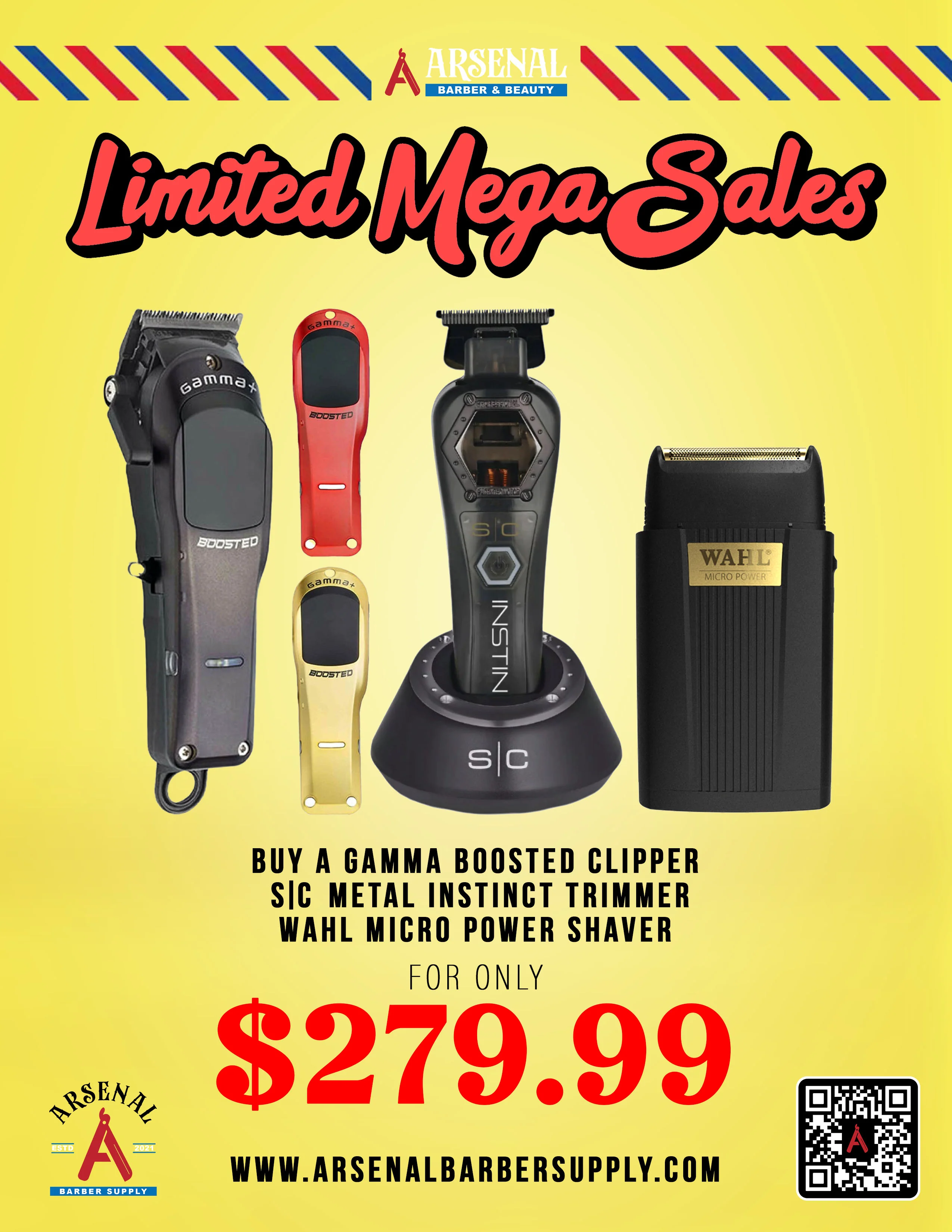 LIMITED MEGA SALE! Gamma Boosted Clipper + Stylecraft Instinct Trimmer + Wahl Macro Power Shaver