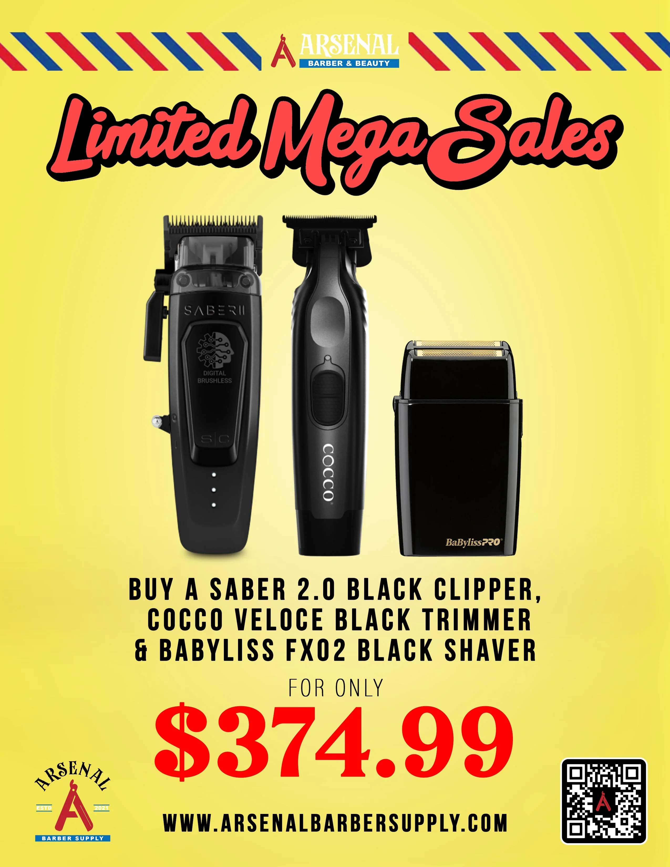 Limited Mega Sale Saber Clipper 2.0 + Cocco black trimmer + Babyliss Fx2 Black Foil Shaver