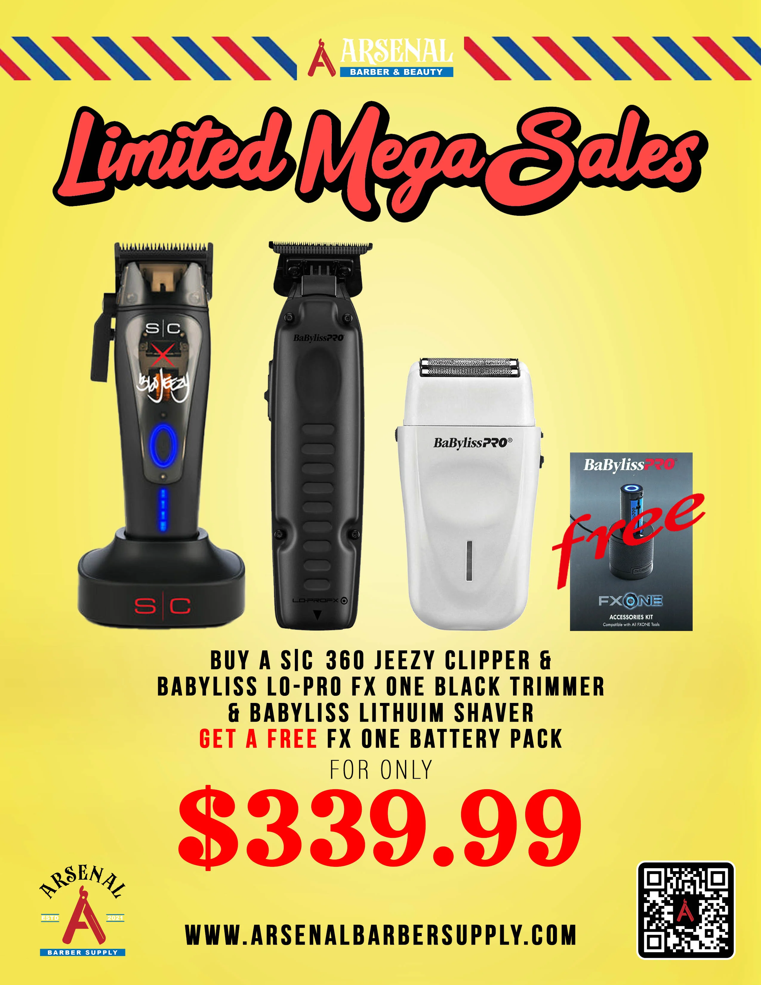 LIMITED MEGA SALE! Stylecraft 360 Jeezy Clipper + Babyliss FxOne Lo-Pro Trimmer ¥ Babyliss Lithium Shaver + Babyliss FxOne battery Kit