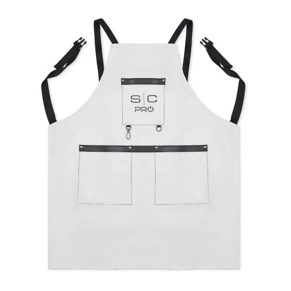 Stylecraft Classic White & Black Barber & Stylist Apron