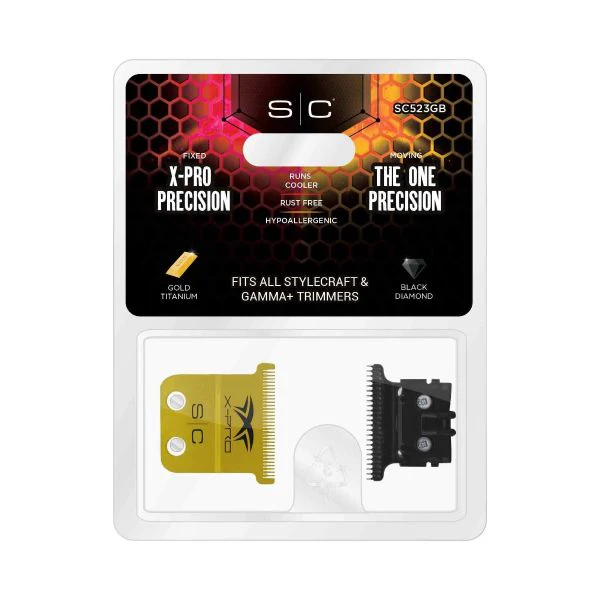 Stylecraft Fixed X-Pro Gold Titanium Trimmer Blade With Black Diamond Carbon DLC Blades