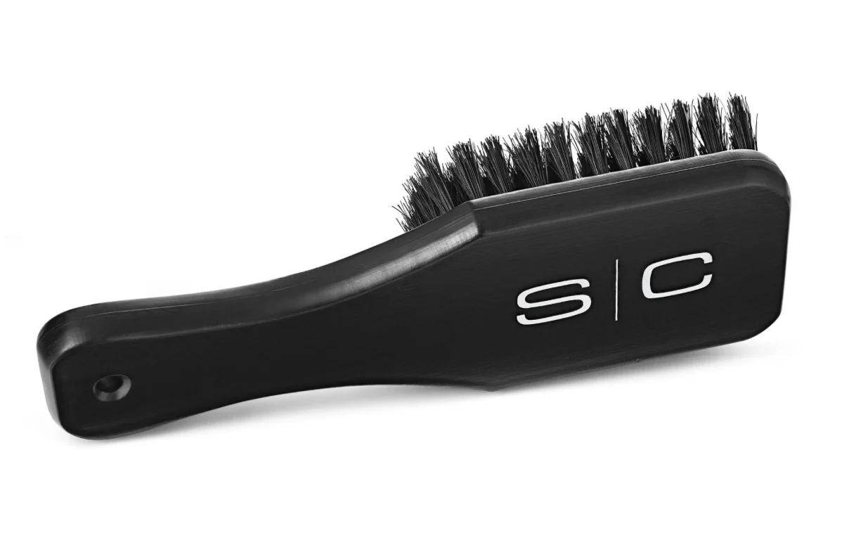 StyleCraft Professional Square Barber Paddle Brush 100% Natural Bristles and Wood Handle