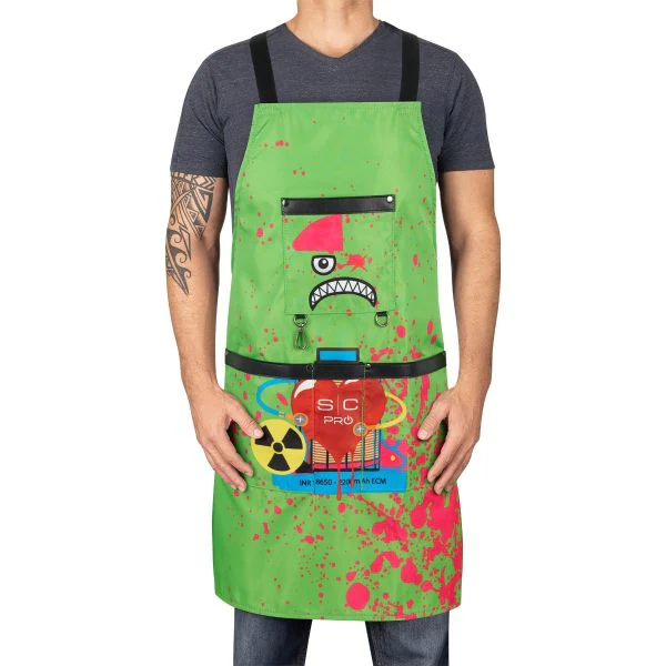 Stylecraft Radioactive Barber & Stylist Apron Green - Image 2