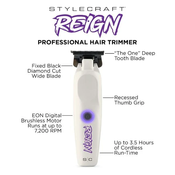 Stylecraft Reign Professional Hair Trimmer With Eon Digital Brushless Motor - Image 5