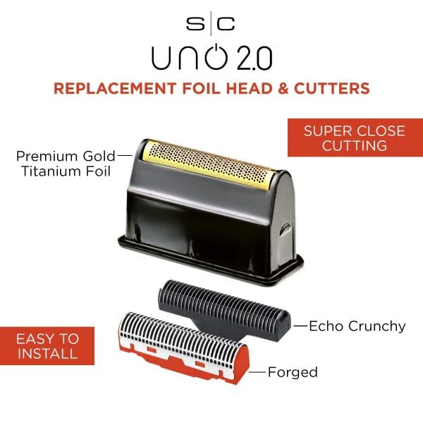 StyleCraft Uno 2.0 Black Gold Titanium Foil Head & Cutters SC549B - Image 2