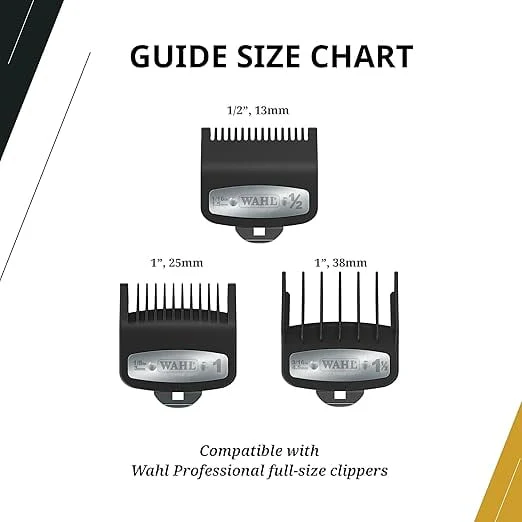 Wahl Premium Cutting Guide with Metal Secure Clip Combo Set #1/2, #1, #1 1/2 - Image 3