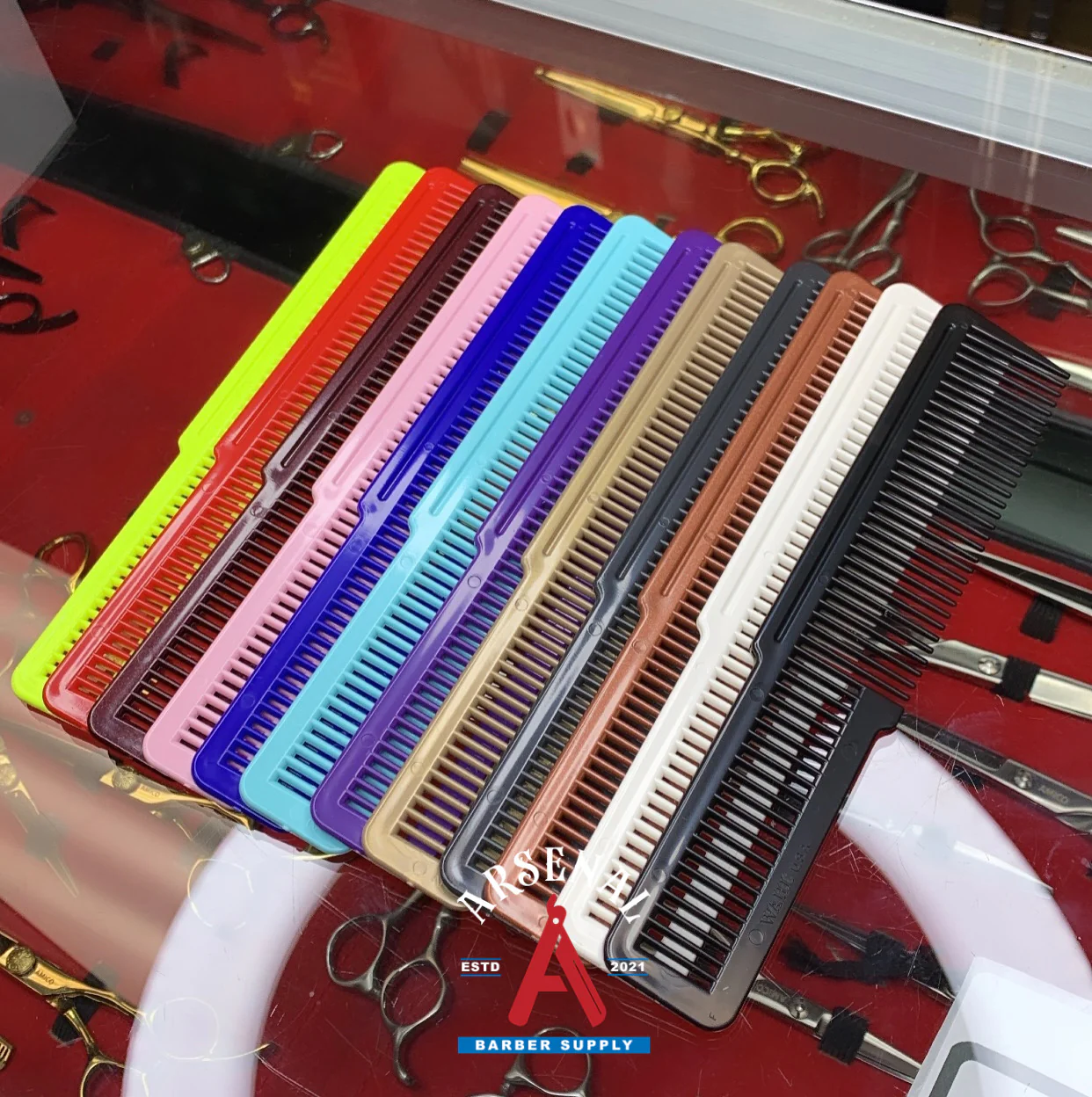 Wahl Professional Hair Clipper Styling Comb Assorted Colors 12 pack - Image 2