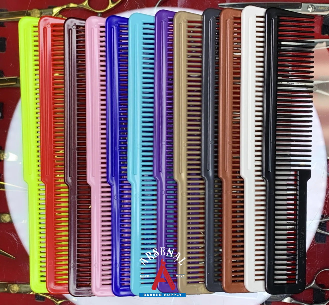 Wahl Professional Hair Clipper Styling Comb Assorted Colors 12 pack - Image 3